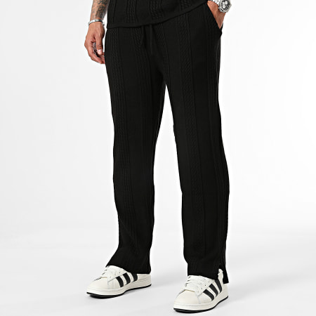 Ikao - Conjunto de camiseta negra y pantalón de chándal