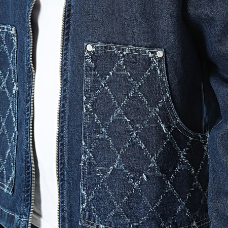 Ikao - Set di jeans regular in denim blu e giacca con zip
