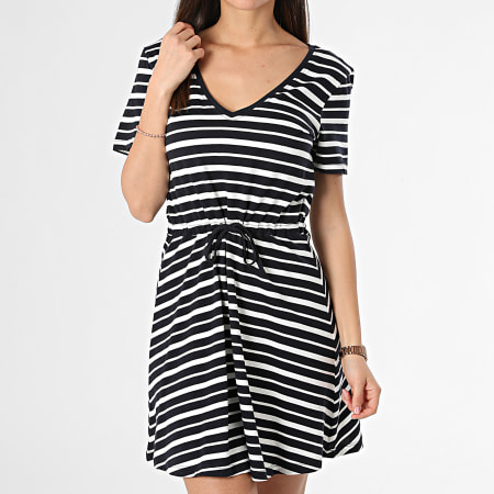 Only - Dames Sailor Stripe Dress May 15286935 Blauw marine Wit