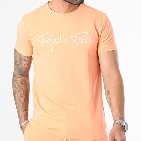 Project X Paris - Conjunto de camiseta naranja y pantalón corto de jogging