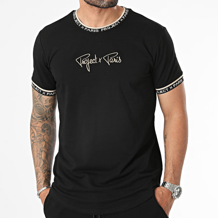 Project X Paris - Conjunto de camiseta y pantalón corto 2310019_BKBG-2340019_BKBG Negro Beige