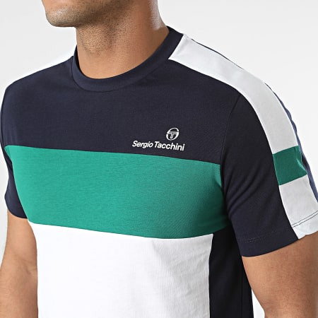Sergio Tacchini - Conjunto de camiseta y pantalón corto 40547_236-40551_236 Azul Marino Blanco Verde