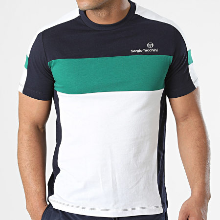 Sergio Tacchini - Conjunto de camiseta y pantalón corto 40547_236-40551_236 Azul Marino Blanco Verde