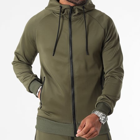 LBO - Sweat Zippé Capuche 0229 Vert Kaki