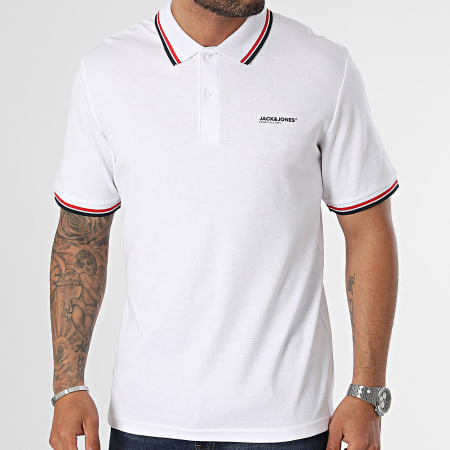 Jack And Jones - Polo Manches Courtes Campa Blanc