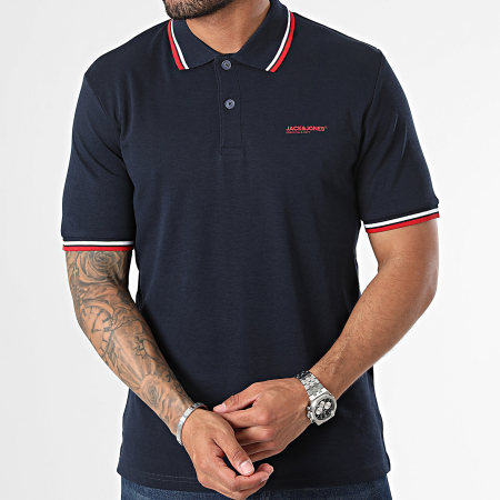 Jack And Jones - Polo Manches Courtes Campa Bleu Marine