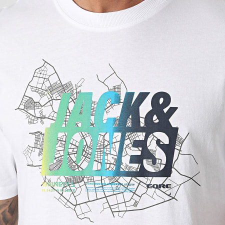 Jack And Jones - Tee Shirt Map Summer Blanc