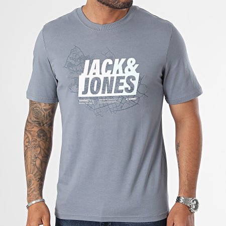Jack And Jones - Tee Shirt Map Summer Gris