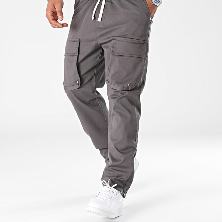 2Y Premium - Pantaloni cargo grigio antracite