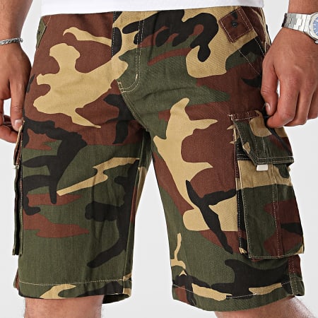 2Y Premium - Cargo Korte Broek 6897 Khaki Groen Bruin Camouflage