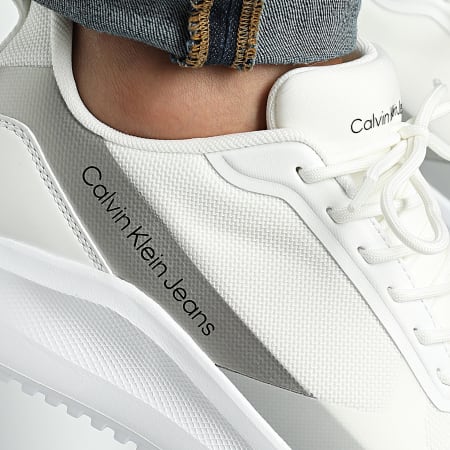Calvin Klein - Eva Runner Lowlaceup Mix 0906 Triple Bright White Silver Sneakers