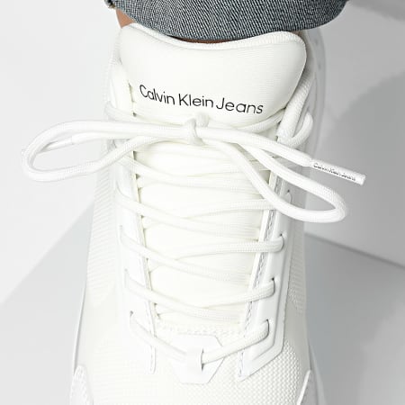 Calvin Klein - Zapatillas Eva Runner Lowlaceup Mix 0906 Triple Bright White Silver
