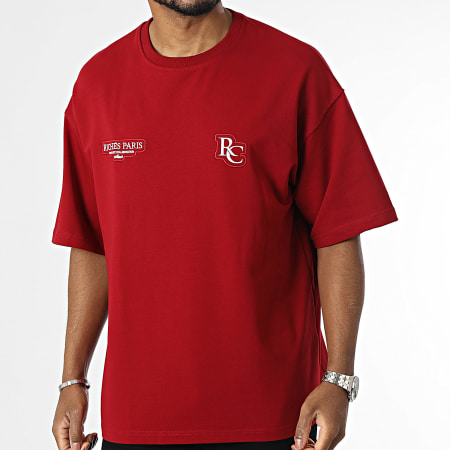 Classic Series - Camiseta oversize burdeos
