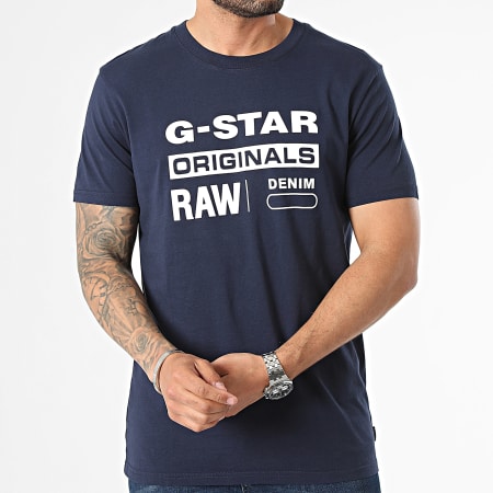 G-Star - Tee Shirt Graphic D4143-336 Bleu Marine