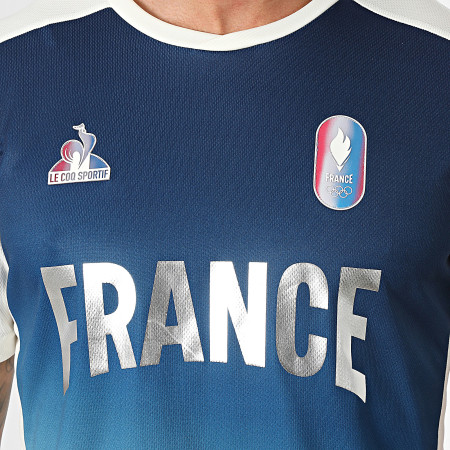 Le Coq Sportif - Camiseta de entrenamiento de los Juegos Olímpicos de 2024 2420536 Azul Marino Blanco