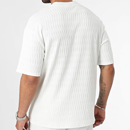 MTX - Conjunto de camiseta blanca con bolsillos y pantalón corto tipo cargo