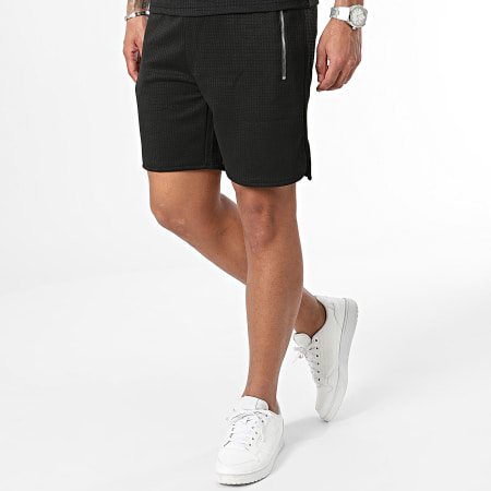 MTX - Set di pantaloncini da polo e pantaloncini da jogging a maniche corte nero