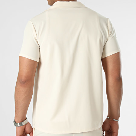 MTX - Conjunto de camisa de manga corta y pantalón corto de jogging Beige claro