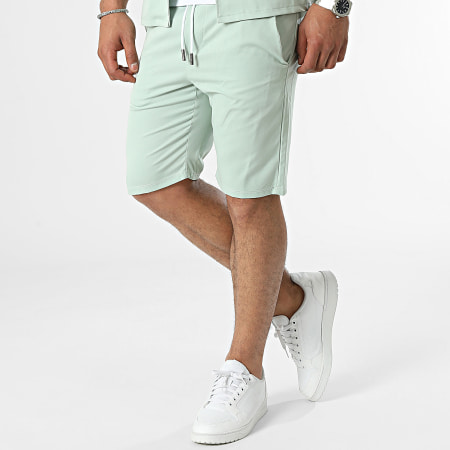 MTX - Conjunto de camisa de manga corta y pantalón corto turquesa claro