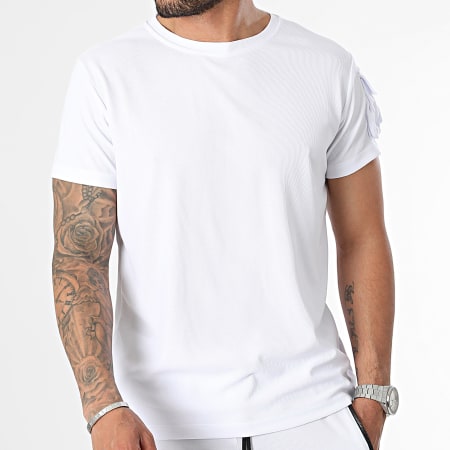 MTX - Set di maglietta bianca e pantaloncini cargo