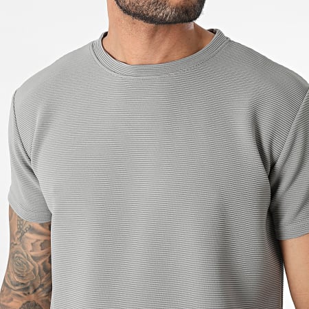 MTX - Conjunto de camiseta gris y pantalón corto de jogging