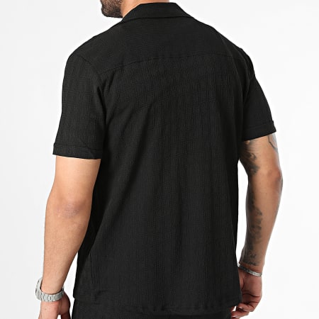 MTX - Set camicia nera a maniche corte e pantaloncini da jogging