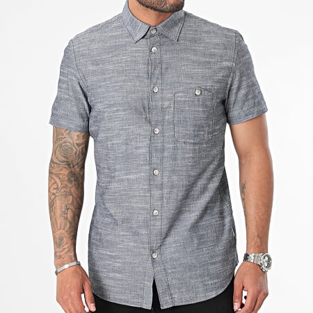 Tom Tailor - Camisa de manga corta 1041383-XX-12 Azul marino jaspeado