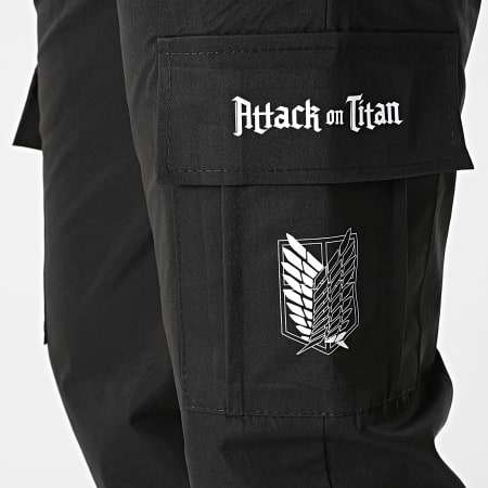 Attaque des Titans - Pantalon Cargo Survey Cops Logo Noir Blanc