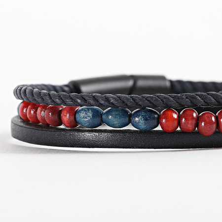 Classic Series - Bracelet Noir Bleu Marine Rouge