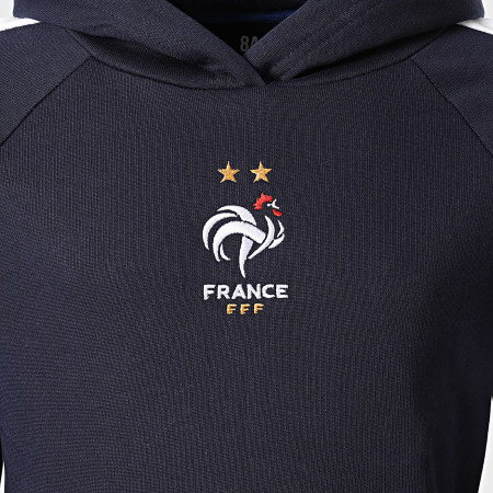 FFF - Sweat Capuche Enfant Color Block Bleu Marine Blanc Rouge