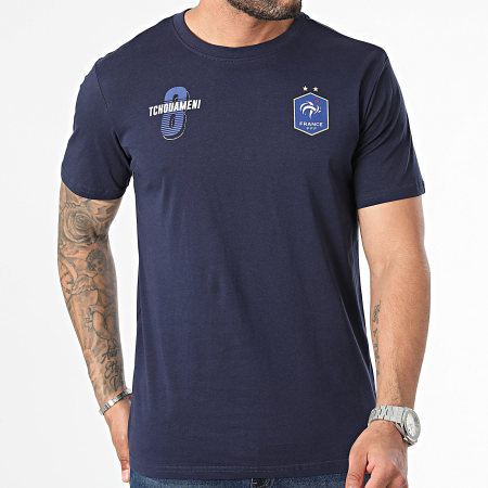 FFF - Tee Shirt Player Tchouameni F23012C Bleu Marine