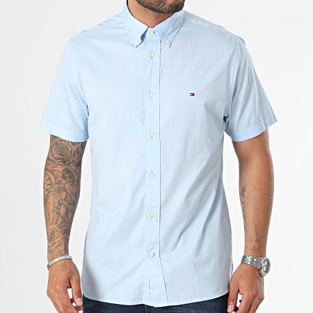 Tommy Hilfiger - Chemise Manches Courtes Flex Poplin 3809 Bleu Clair