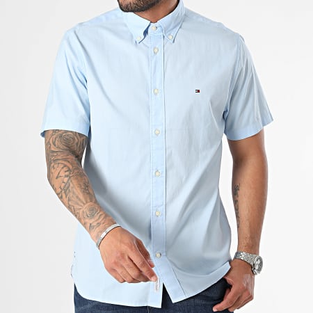 Tommy Hilfiger - Camicia a maniche corte Popeline 3809 Light Blue Flex