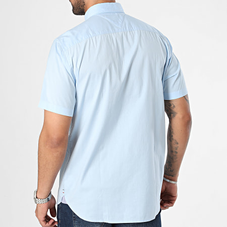 Tommy Hilfiger - Poplin 3809 Azul Claro Camisa Flex Manga Corta