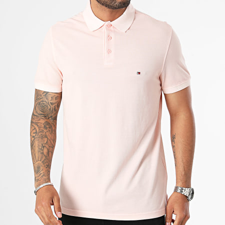 Tommy Hilfiger - Polo de manga corta teñido en prenda 4757 Rosa