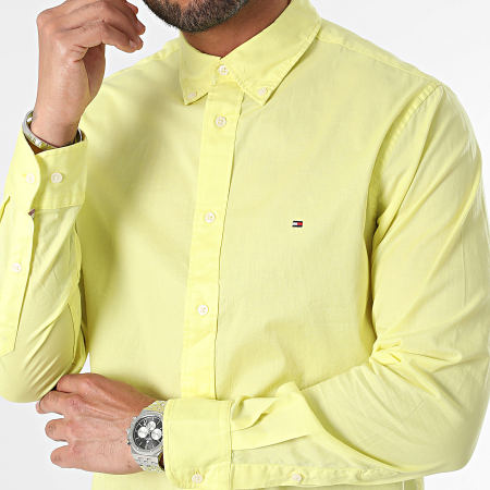 Tommy Hilfiger - Poplin 0934 Amarillo Camisa Regular Flex Manga Larga