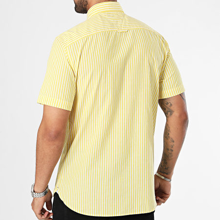 Tommy Hilfiger - Camicia classica a maniche corte a righe 4599 giallo bianco