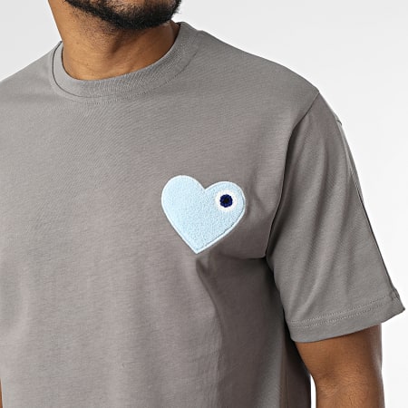 ADJ - Camiseta Oversize Heart Chic Gris