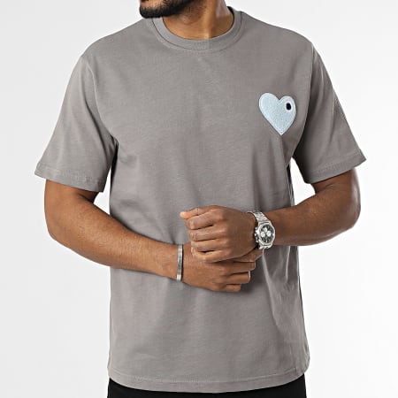 ADJ - Tee Shirt Oversize Coeur Chic Gris