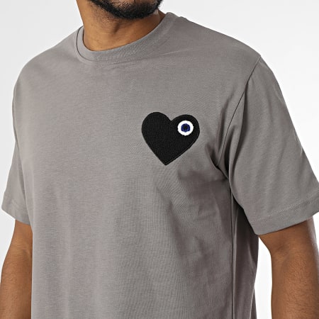 ADJ - Maglietta oversize con cuore chic grigio antracite