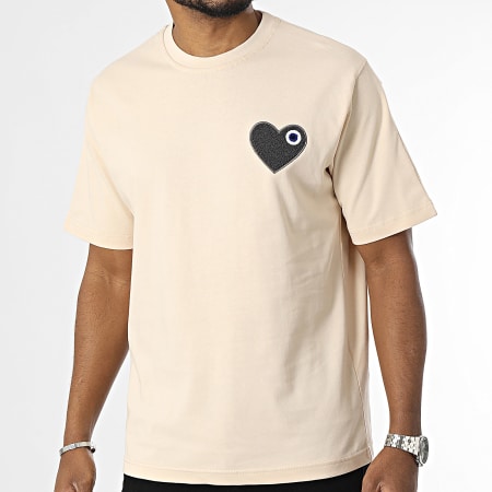 ADJ - Tee Shirt Oversize Coeur Chic Beige