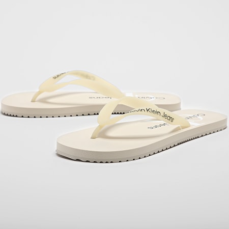Calvin Klein - Infradito Sandalo da spiaggia Monogram 0838 Beige