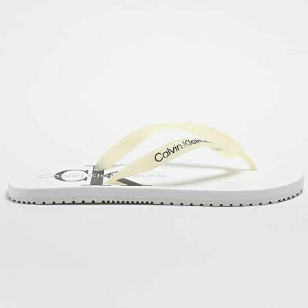Calvin Klein - Tongs Beach Sandal Monogram 0838 Blanc