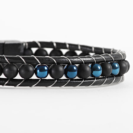 Classic Series - Bracelet Noir Bleu Marine Argenté