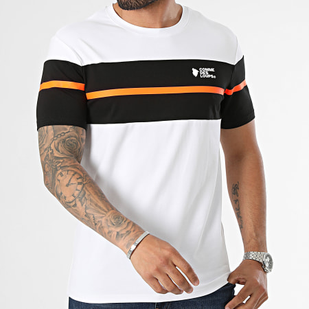 Comme Des Loups - Camiseta Wimbledon Blanco Negro Naranja