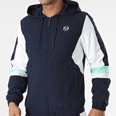 Sergio Tacchini - Forata 40623 Tuta da ginnastica a righe bianche e marine