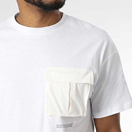 Sixth June - T-shirt oversize bianca con tasca
