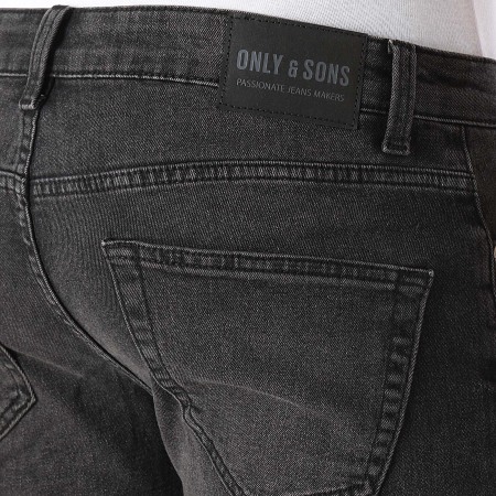 Only And Sons - Pantalón Corto Weft Jean Negro