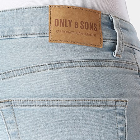 Only And Sons - Pantalón Corto Ply PK Jean Lavado Azul