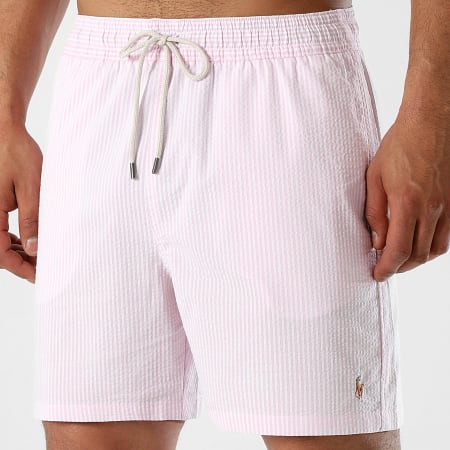 Polo Ralph Lauren - Pantaloncini da bagno Traveller Bianco Rosa